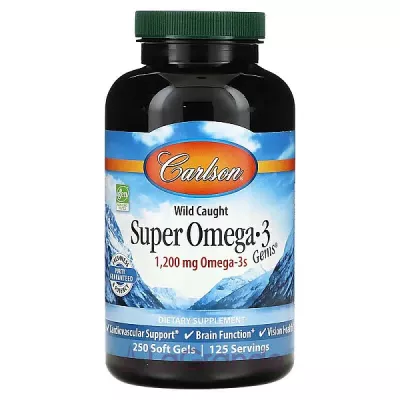 Carlson Wild Caught Super Omega-3 Gems 1200 mg  -3 1200 