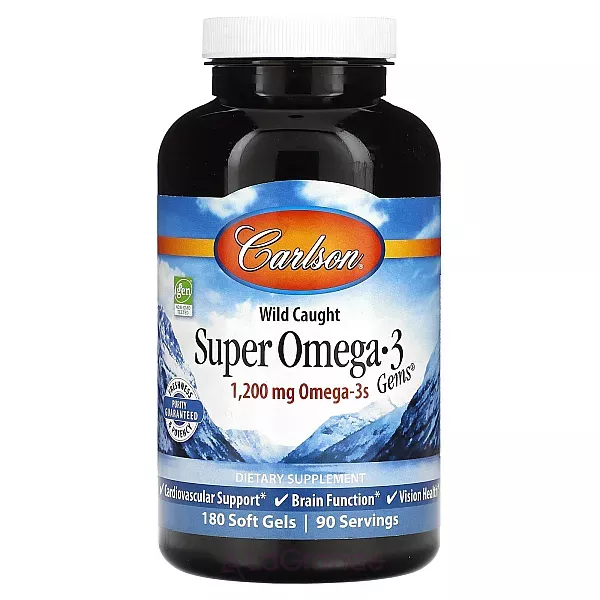 Carlson Wild Caught Super Omega-3 Gems 1200 mg ĳ������ ������� 