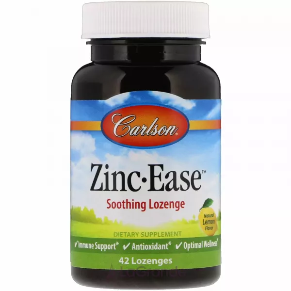 Carlson Zinc Ease Soothing Lozenge Natural Lemon Flavor ���� ������������, � ������ ������
