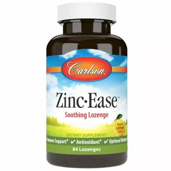 Carlson Zinc Ease Soothing Lozenge Natural Lemon Flavor ���� ������������, � ������ ������