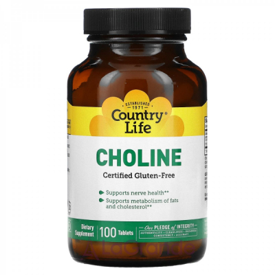 Country Life, Choline, 100 Tablets, , Choline, Country Life, 100   (³ 4)  '     