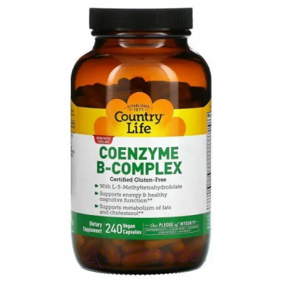 Country Life, Coenzyme B-Complex Caps, 240 Vegan Capsules  - 