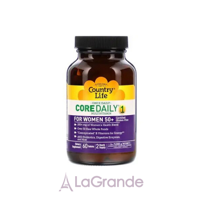 Country Life, Core Daily-1 Multivitamin for Women 50+, 60 Tabl     50 