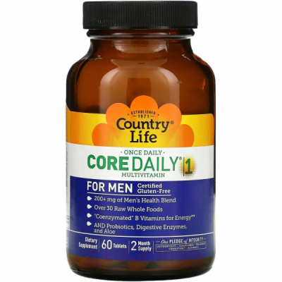 Country Life, Core Daily-1 Multivitamins, Men, 60 Tablets   