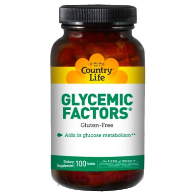 Country Life, Glycemic Factors, 100 Tablets      (  )