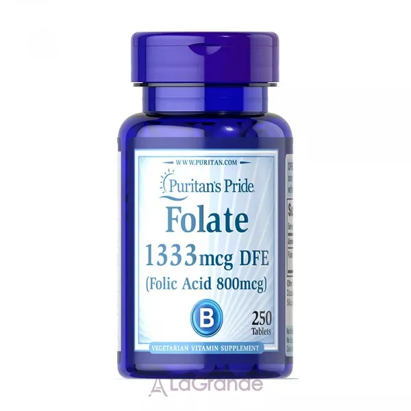 Puritan's Pride Folate 1333 mcg DFE (Folic Acid 800 mcg) ĳ������ ������� � ��볺��� ��������