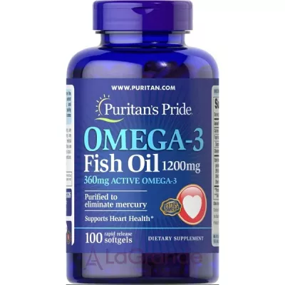 Puritan's Pride Omega-3 Fish Oil 1200 mg (360 mg Active Omega-3 ĳ ,    -3  