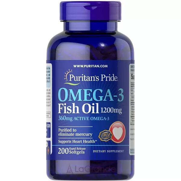 Puritan's Pride Omega-3 Fish Oil 1200 mg (360 mg Active Omega-3 ĳ������ �������, �� ������ ������� �����-3 ����� �������