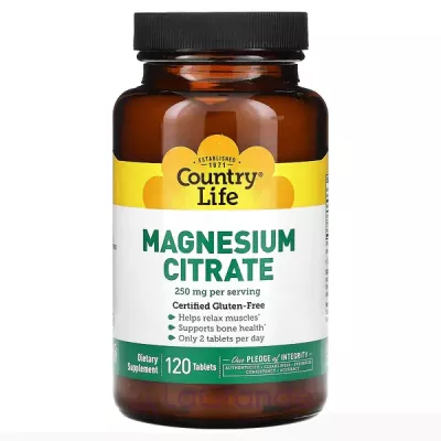 Country Life, Magnesium Citrate, 250 mg, 120 Tablets (125 mg per Tablet)  