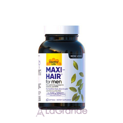 Country Life, Maxi Hair for Men, 60 Softgels ³     