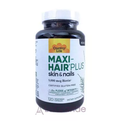 Country Life, Maxi Hair Plus, 120 Vegetarian Capsules, 5000     ,   