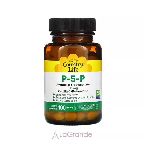 Country Life P-5-P (Pyridoxal 5' Phosphate), 50 mg ����������������� ������� �6 ��� ��������� ����������