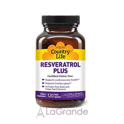 Country Life, Resveratrol Plus, 120 Vegan Caps  ,    