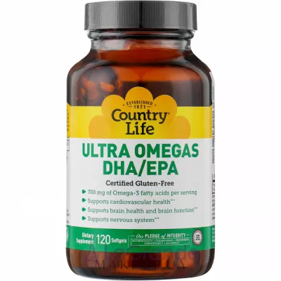 Country Life, Ultra Omegas DHA / EPA, 120 Softgels,  3   3  DHA/EPA