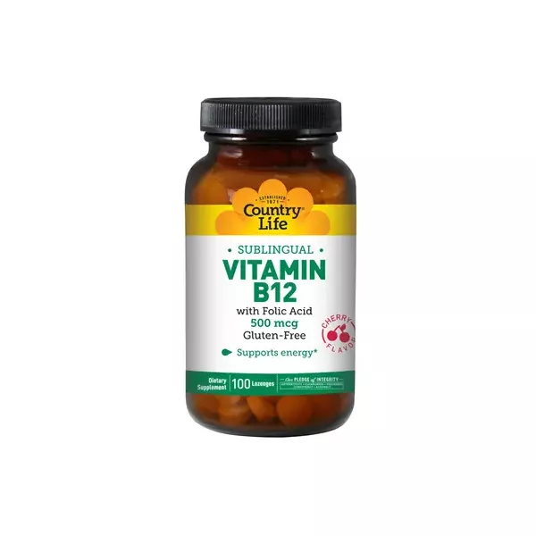 Country Life Vitamin B12 Sublingual Cherry Flavor, 500 mcg ������� �-12 � �������� ������� ��� ������, ������� �� ������ �����