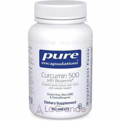 Curcumin with Bioperine, Pure Encapsulations, 500 mg, 60 caps     ,           Bioperine