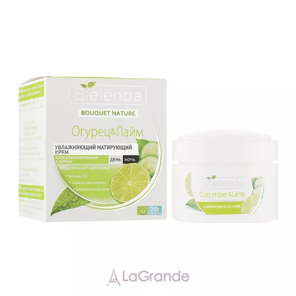 Bielenda Bouquet Nature Cucumber & Lime Moisturizing Mattifying Cream �������������� ����������� ���� ��� ������� 