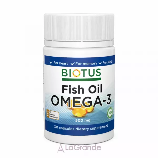 Biotus Omega 3 Fish Oil 500 mg �����-3 ���'���� ��� 500 ��