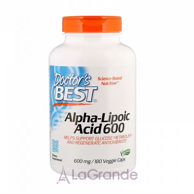 Doctor's Best, Best Alpha-Lipoic Acid, 600 mg, 180 Veggie Caps -  600 