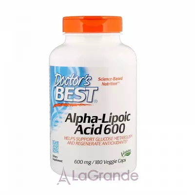 Doctor's Best, Best Alpha-Lipoic Acid, 600 mg, 180 Veggie Caps -  600 