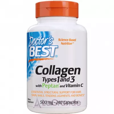 Doctor's Best, Best Collagen Types 1&3, 500 mg, 240 Capsules   1  3  