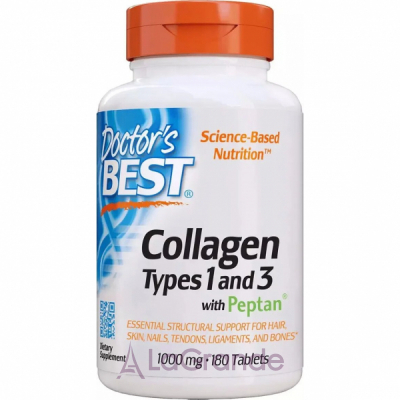 Doctor's Best, Best Collagen, Types 1 & 3, 1000 mg, 180 Tablets   1  3  