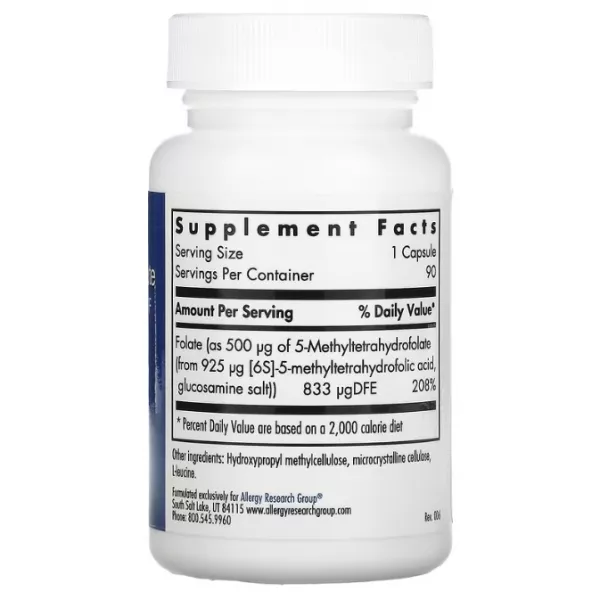 Allergy Research Group QuatreActiv Folate 4th Generation 5-MTHF ��볺�� ������� 4 ��������