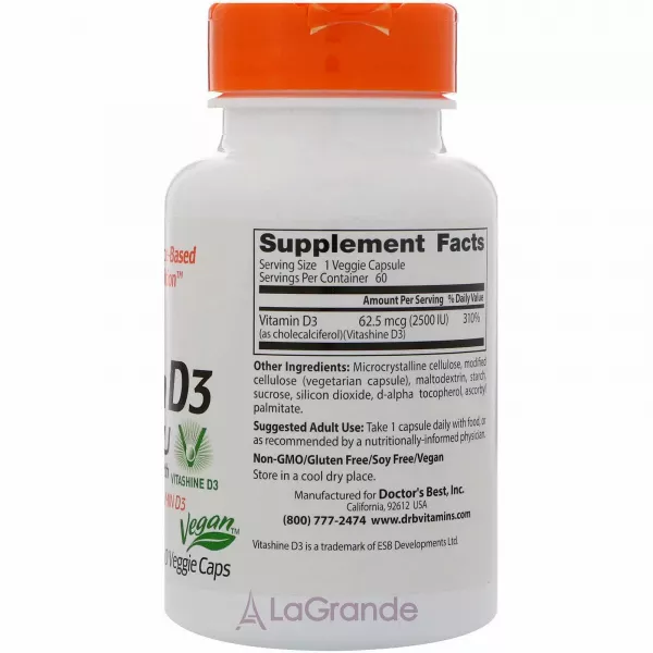 Doctor's Best Vitamin D3 2500 IU ���������� ����� D3 2500 ��