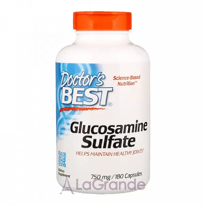 Doctor's Best, Best Glucosamine Sulfate, 750 mg, 180 Capsules   (Glucosamine Sulfate) 750  180 