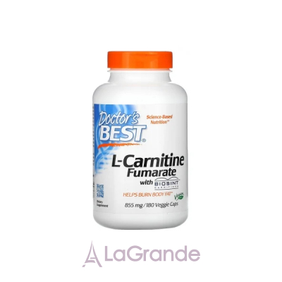 Doctor's Best, Best L-Carnitine Fumarate, 855 mg, 180 Veggie Caps  L-  855 