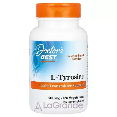 Doctor's Best, Best L-Tyrosine, 500 mg, 120 Veggie Caps - (L-tyrosine) 500  120 