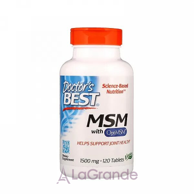 Doctor's Best, Best MSM 1500, 1500 mg, 120 Tablets   (MSM) 1500  120 