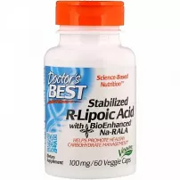 Doctor's Best Stabilized R-Lipoic Acid 100 mg R-�������� ������� ������������, ��������� ��������� ��� ������ ���������� � �������������� ���������
