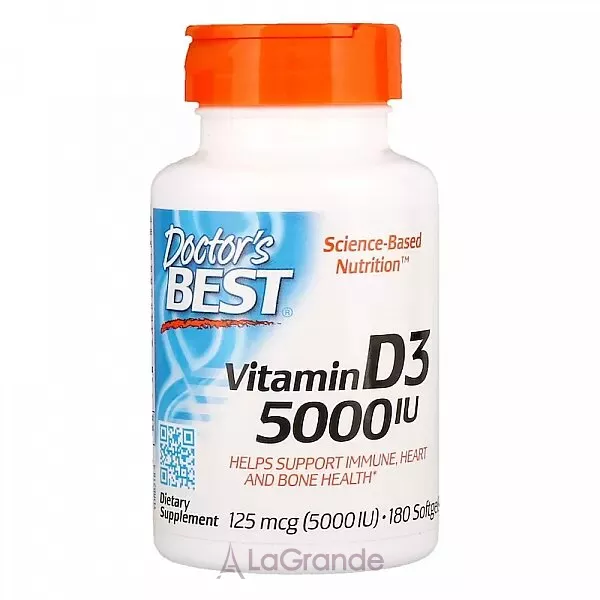 Doctor's Best Vitamin D3 5000 IU ������� D3 (Vitamin D3) ��� �������� ������, ����� � ������