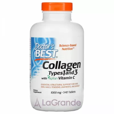 Doctor's Best Collagen Types 1 and 3 with Peptan, 1000 mg     '  1  3 