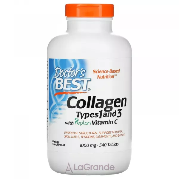 Doctor's Best Collagen Types 1 and 3 with Peptan, 1000 mg �������� ��� ������� �� ��'���� ������� 1 �� 3 ����