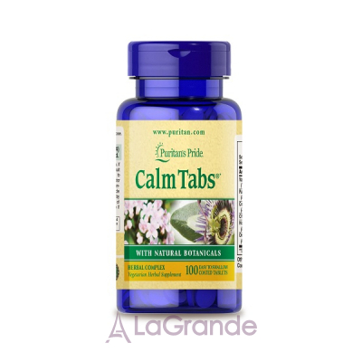 Puritan's Pride Calm Tabs with Valerian, Passion Flower, Hops, Chamomile,     