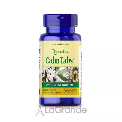 Puritan's Pride Calm Tabs with Valerian, Passion Flower, Hops, Chamomile,     