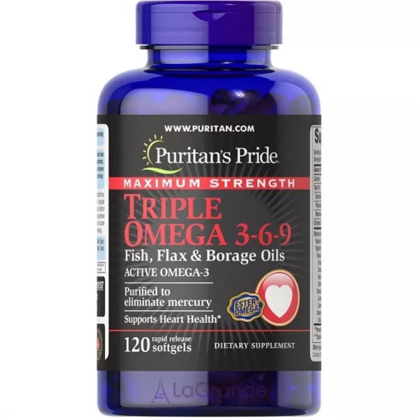 Puritan's Pride Maximum Strength Triple Omega 3-6-9 Fish �����  3-6-9