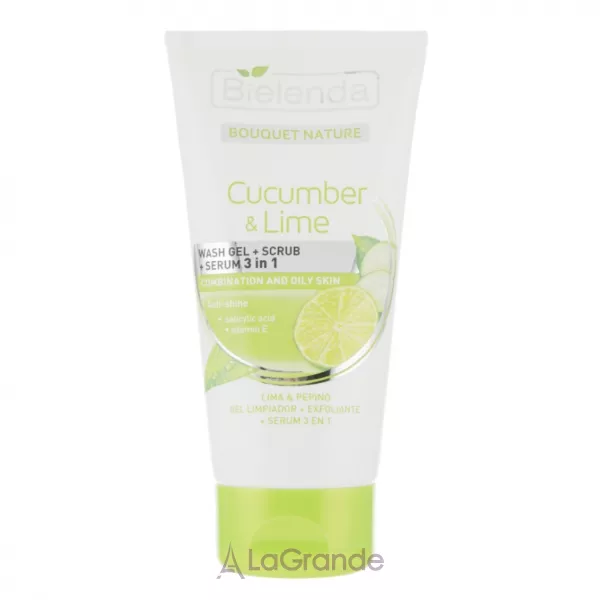 Bielenda Bouquet Nature Cucumber & Lime 3in1 Wash Gel + Scrub + Serum ���� ��� �������� + ����� + ��������� 