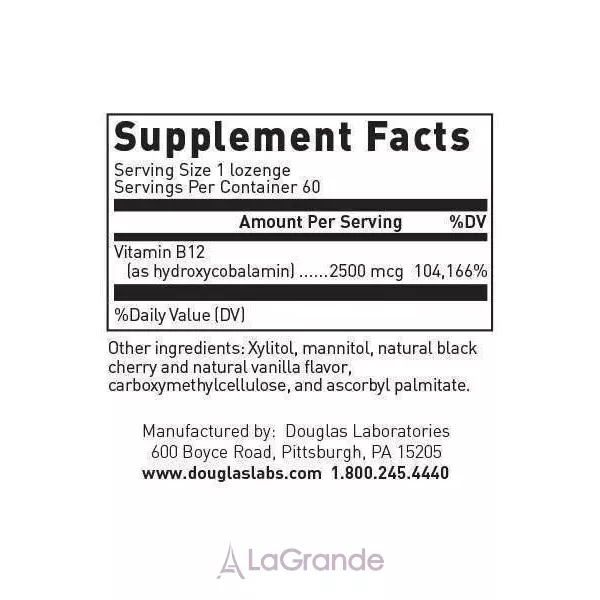 Douglas Laboratories Vitamin B-12 2500 mcg ³���� �12 2500 ���