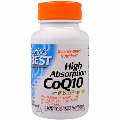 Doctor's Best, CoQ10, with BioPerine, 100 mg, 120 Veggie Caps  Q10      BioPerine