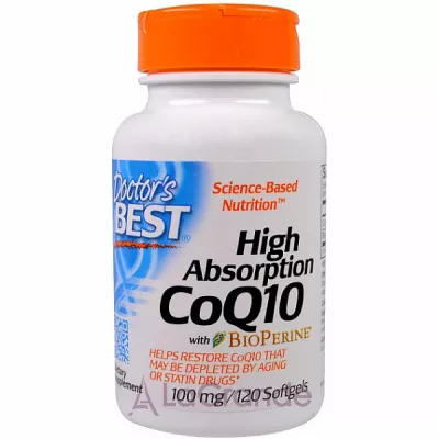 Doctor's Best, CoQ10, with BioPerine, 100 mg, 120 Softgels  Q10      BioPerine (copy20241004143118)