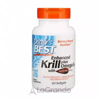 Doctor's Best, Enhanced Krill Plus Omega3s with Superba Krill, 60 Softgels  3     (Enhanced Krill Plus Omega3s) 400  60 