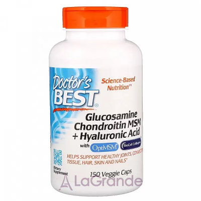 Doctor's Best, Glucosamine Chondroitin MSM + Hyaluronic Acid, 150 Capsules  x   ó  (Glucosamine Chondroitin MSM + Hyaluronic Acid) 150 