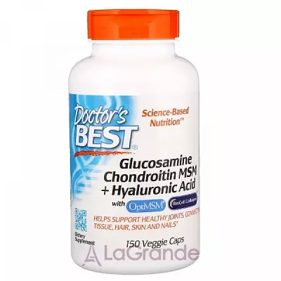 Doctor's Best, Glucosamine Chondroitin MSM + Hyaluronic Acid, 150 Capsules  x     (Glucosamine Chondroitin MSM +Hyaluronic Acid) 150 