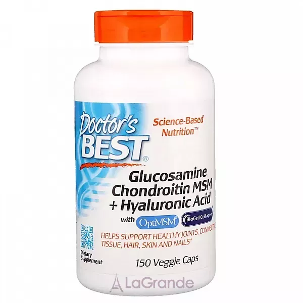 Doctor's Best Glucosamine Chondroitin MSM + Hyaluronic Acid ��������� x�������� ��� � ó���������� �������� ��� �������� ������'� ������-�������� �������