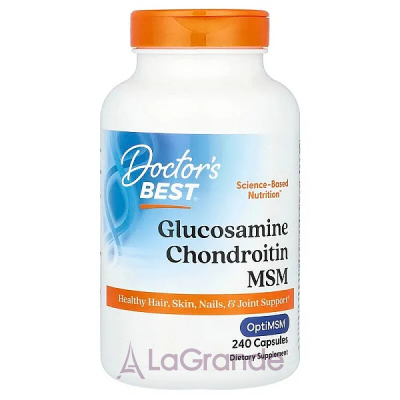 Doctor's Best, Glucosamine Chondroitin MSM, 240 Capsules    OptiMSM (Glucosamine Chondroitin MSM) 240 