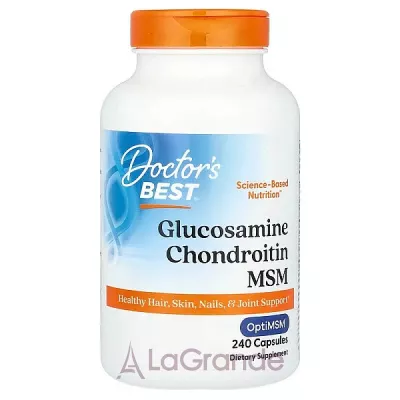 Doctor's Best, Glucosamine Chondroitin MSM, 240 Capsules    OptiMSM (Glucosamine Chondroitin MSM) 240 