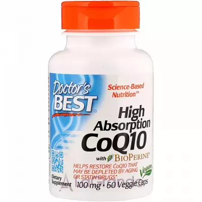 Doctor's Best, High Absorption CoQ10 with BioPerine, 100 mg, 60 Veggie Caps   Q-10   (CoQ10 with Bioperine) 100  60 